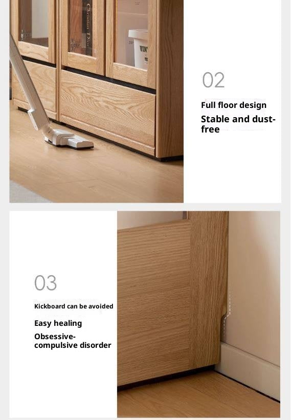 Ash Solid Wood Modern Glass Bookcase