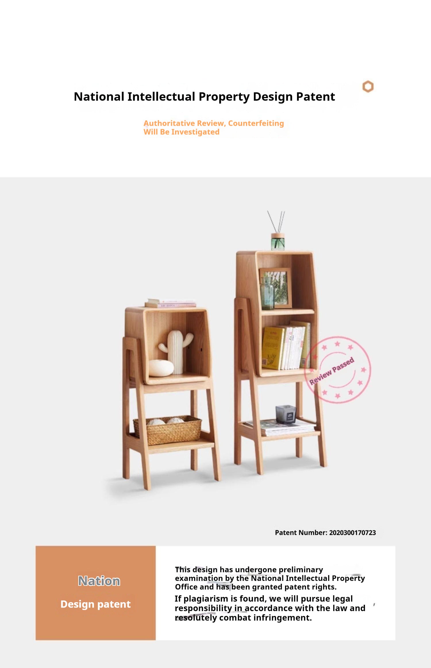 Oak Solid Wood Side Cabinet Combination.