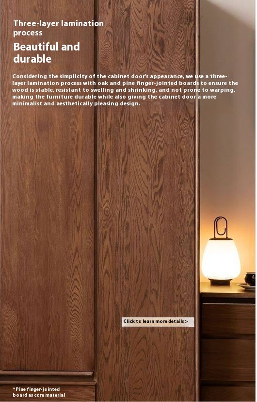 Oak Solid Wood Modern Off-Floor Wardrobe.