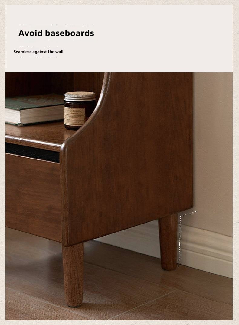 Oak Solid Wood, Solid Rubberwood Nightstand