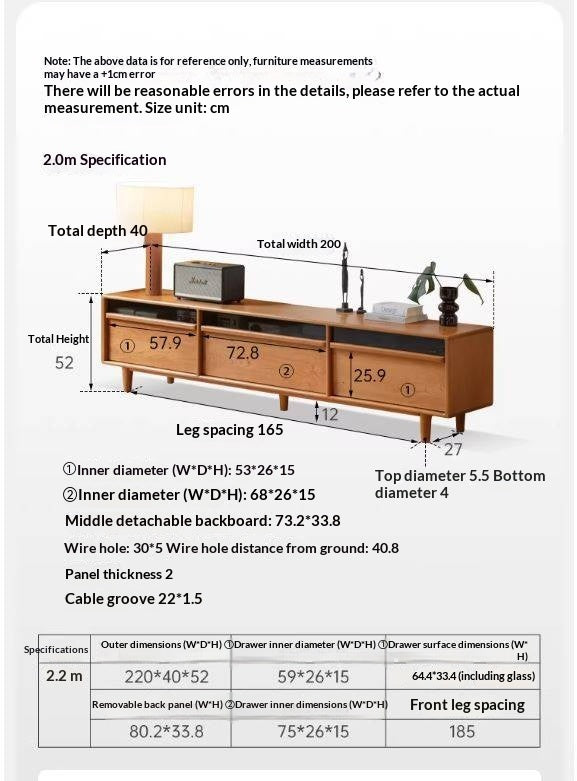 Cherry, Ash Solid Wood TV Cabinet.