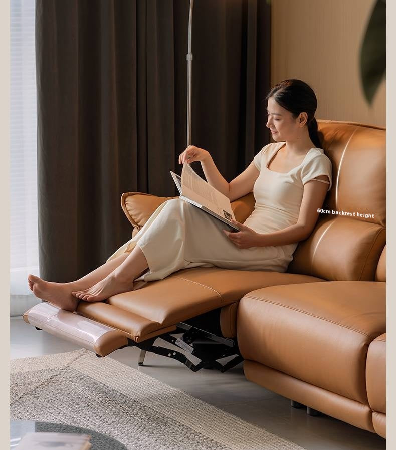 Genuine Leather Italian Style Zero-Wall Electric Recliner Sofa