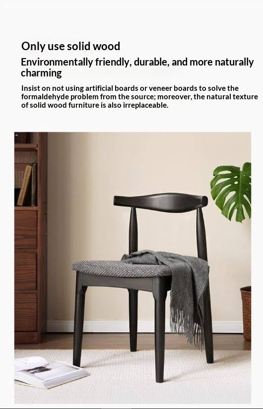 Set 4 pcs White Ash Solid Wood Horn Presidential Chair