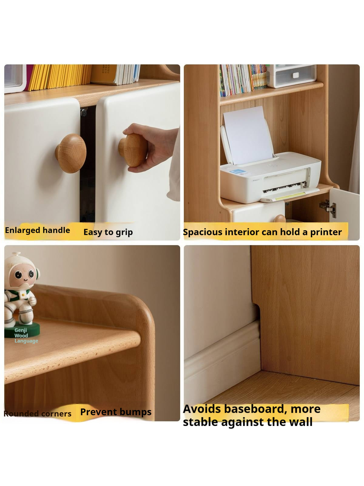 Beech Solid Wood Children's Bookcase