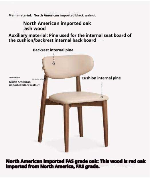 Set 4 pcs Black Walnut, Ash, Oak Solid Wood Dining Chair