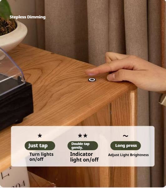 Cherry Solid Wood Retro Storage Side Cabinet.