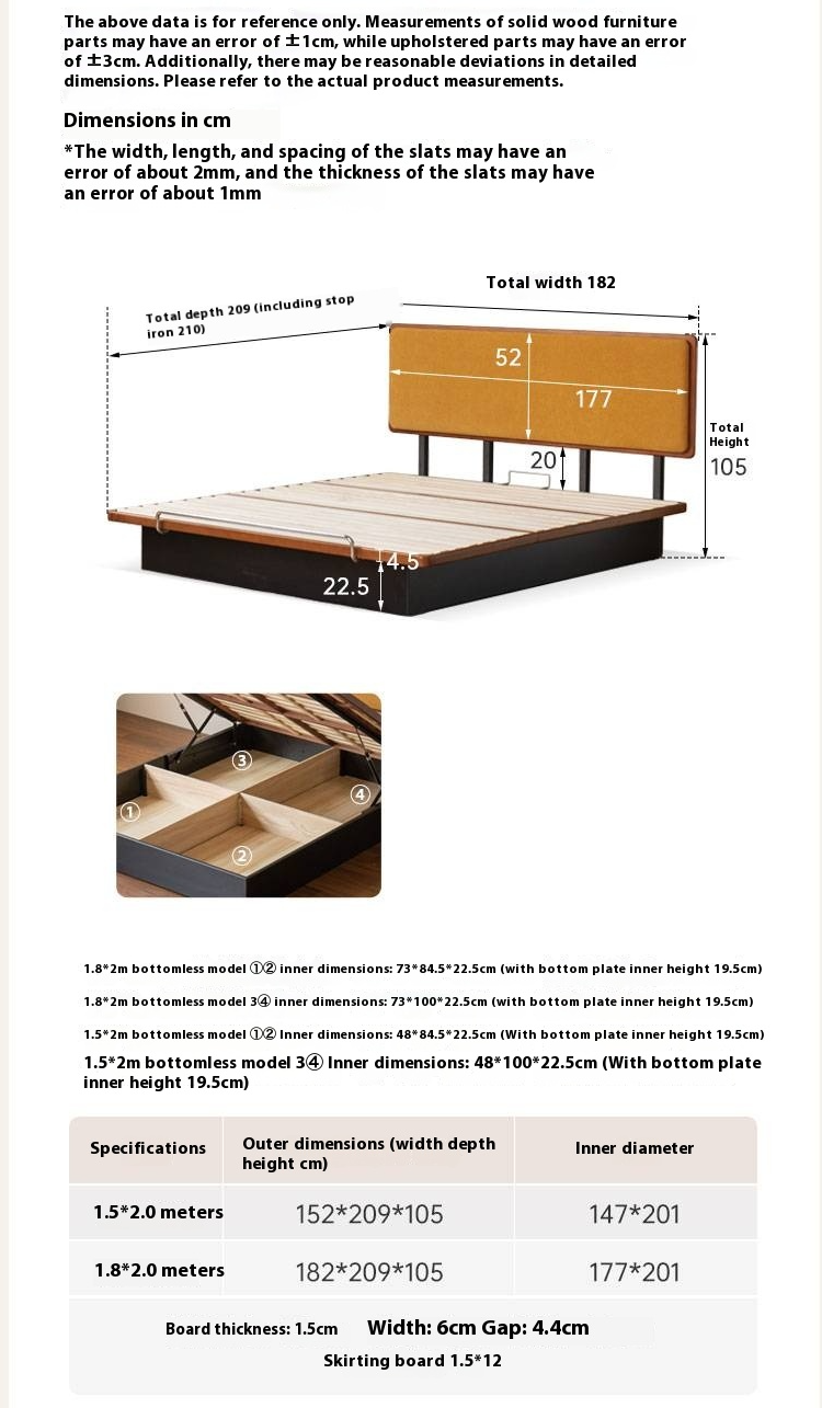 Poplar Solid Wood Soft Suspended Box Bed