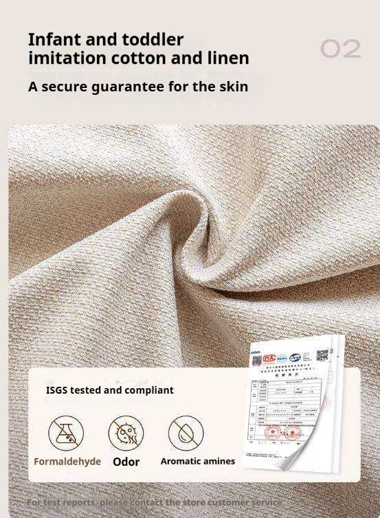 Oak Solid Wood, Fabric Sofa Footstool, Changing Stool