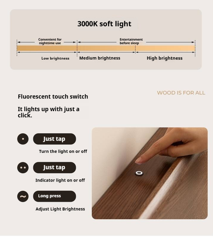 Oak Solid Wood Modern Minimalist Multifunctional with Light Box Bed