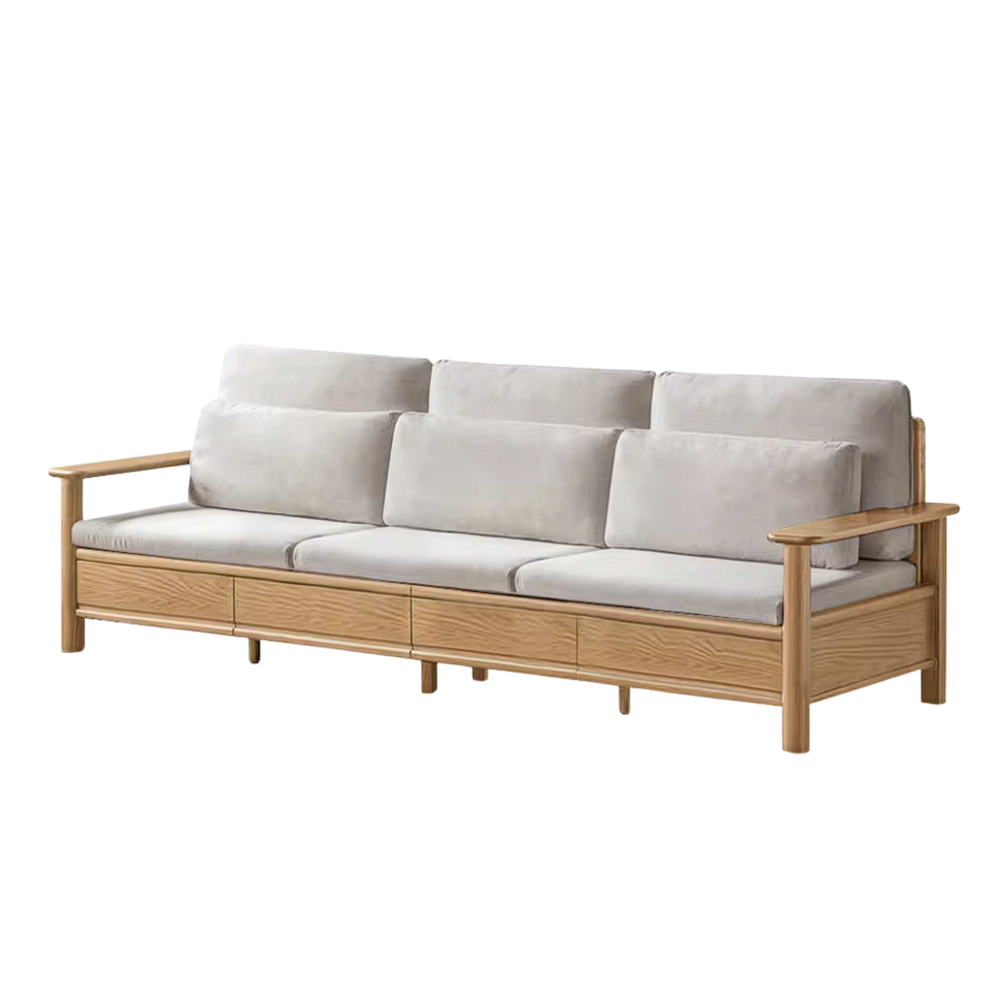 Oak Solid Wood Sofa Bed with Storage Drawers