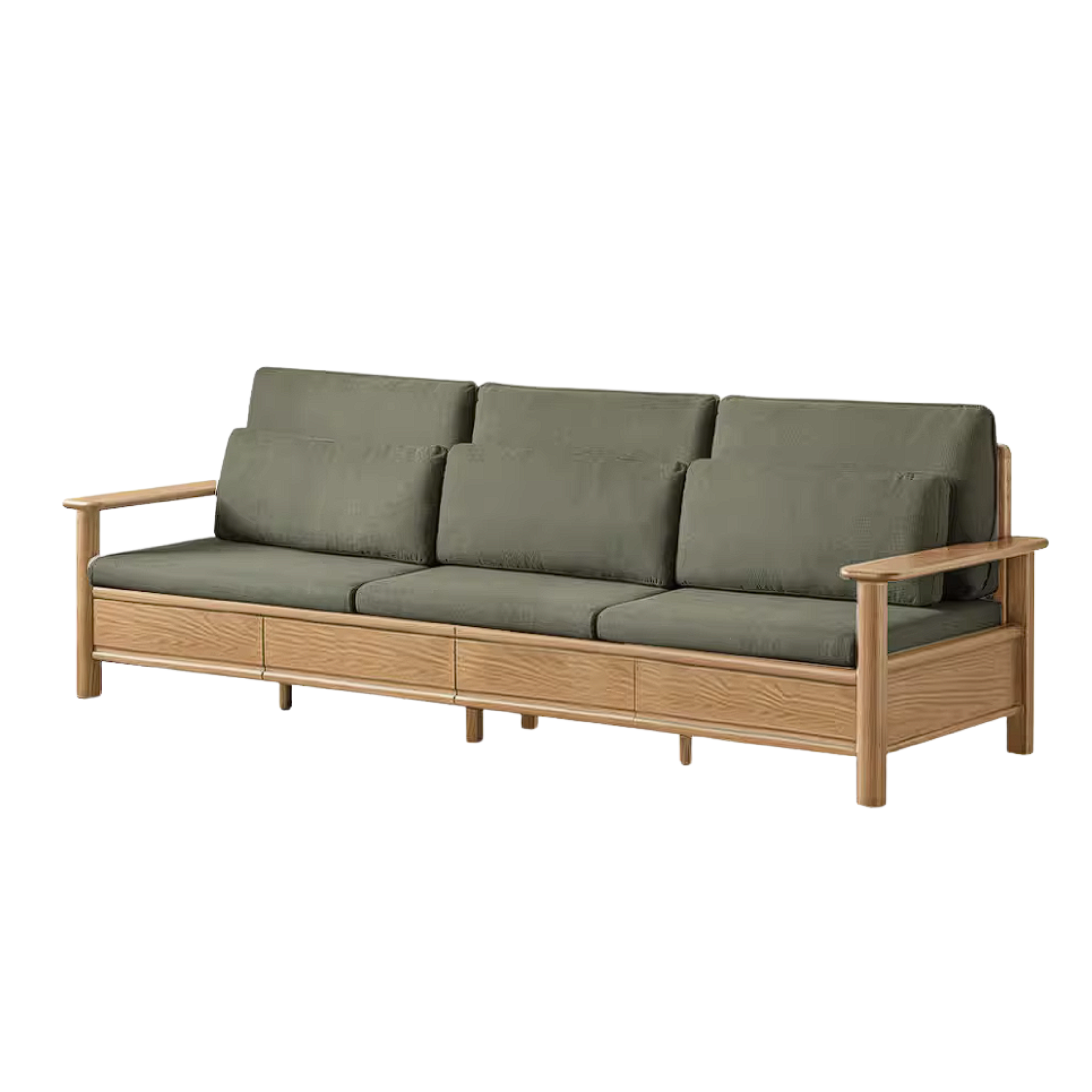 Oak Solid Wood Sofa Bed with Storage Drawers