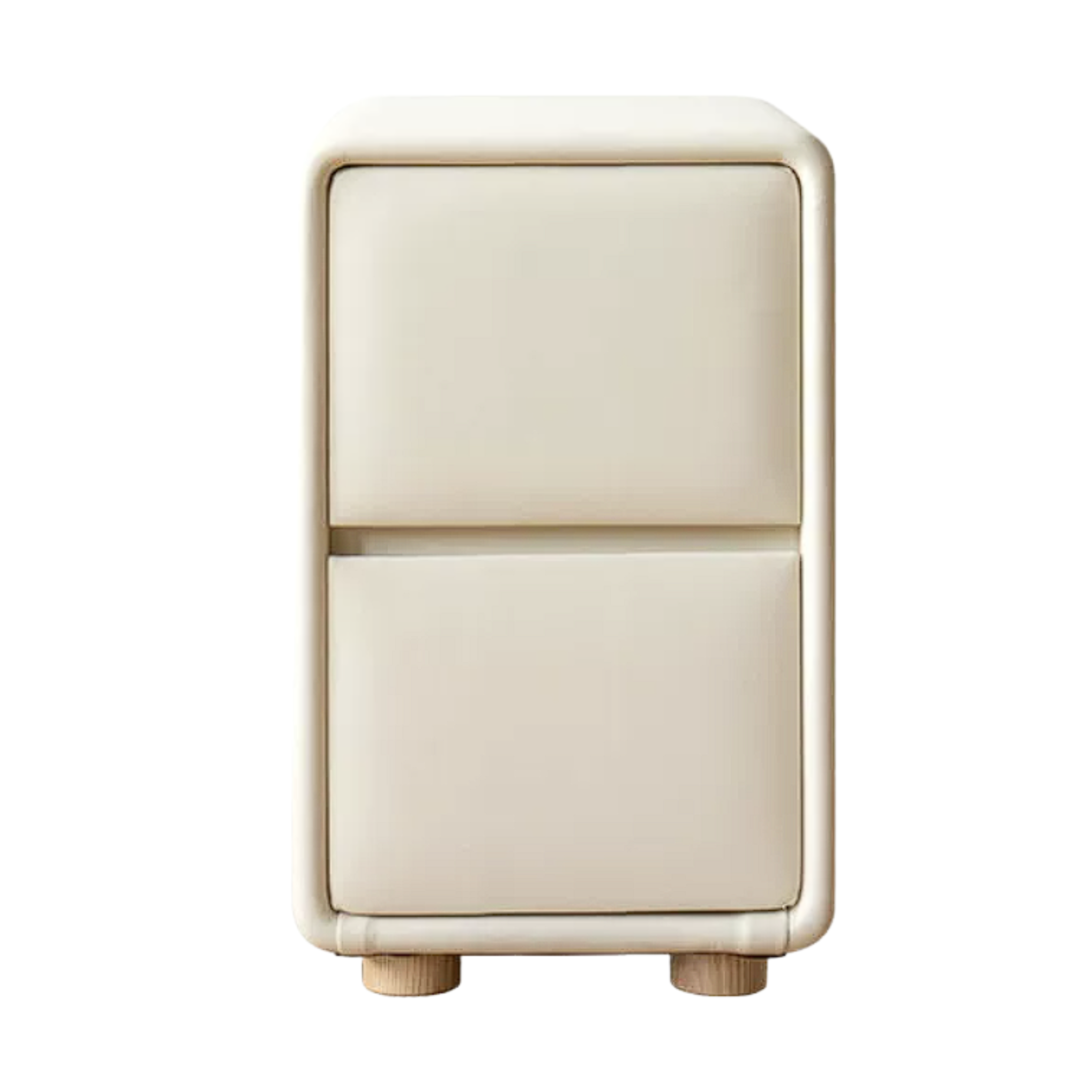 Leather Cream Style Nightstand.