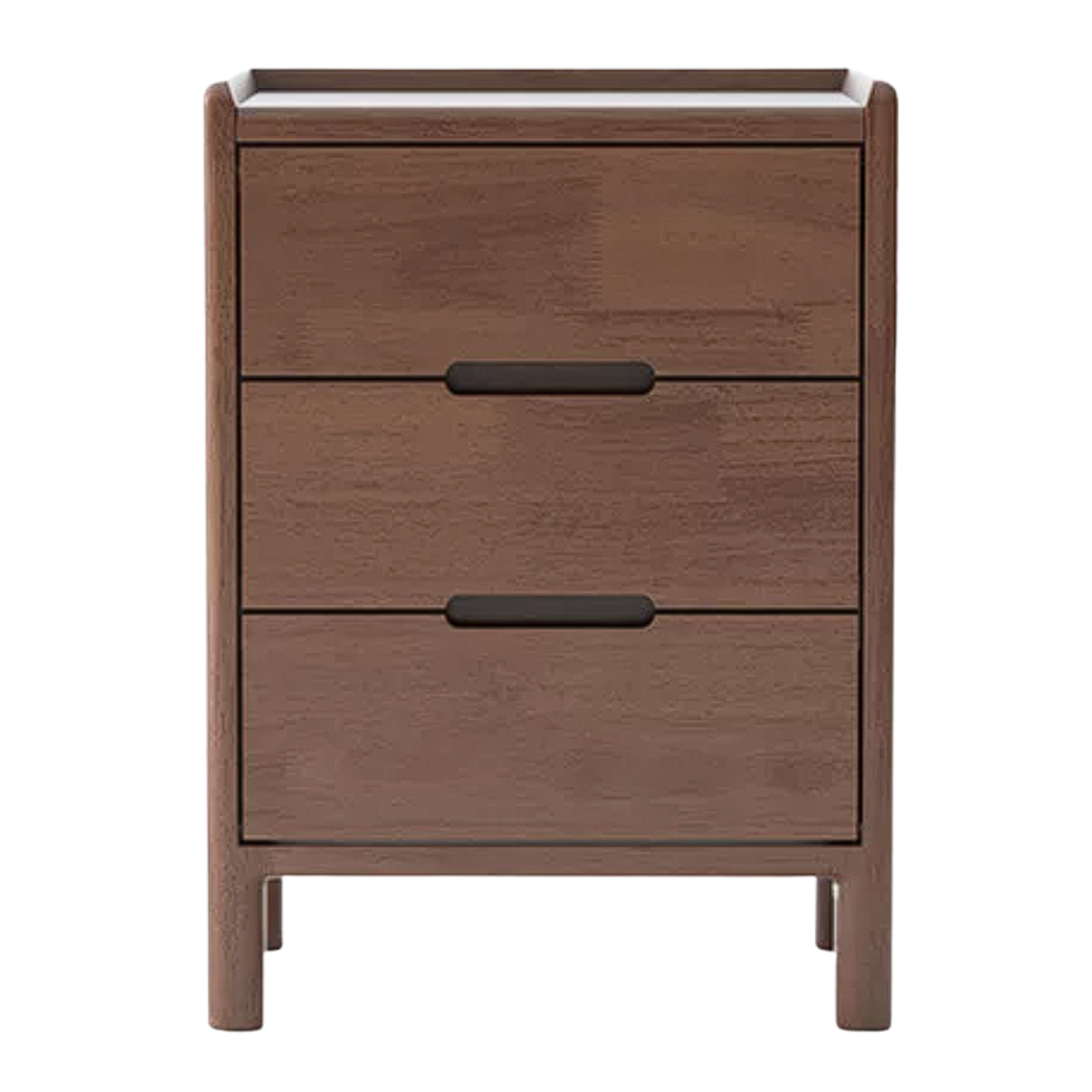 Oak Solid Wood, Solid Rubberwood Nordic Modern Nightstand.