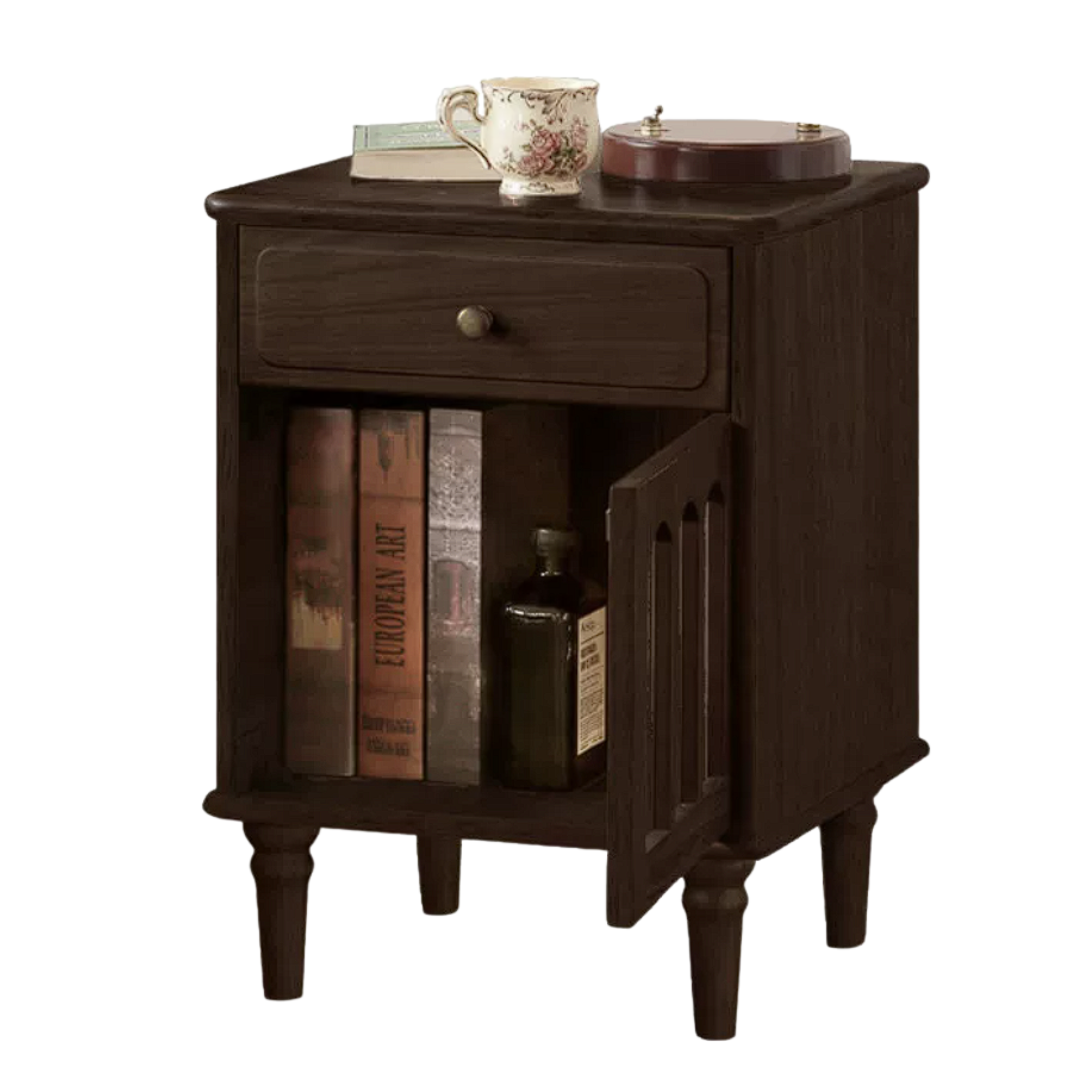 Black Walnut, Poplar, Ash Solid Wood American Retro Nightstand