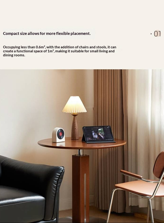 Poplar Solid Wood Vintage Round Bauhaus Style Dining Table