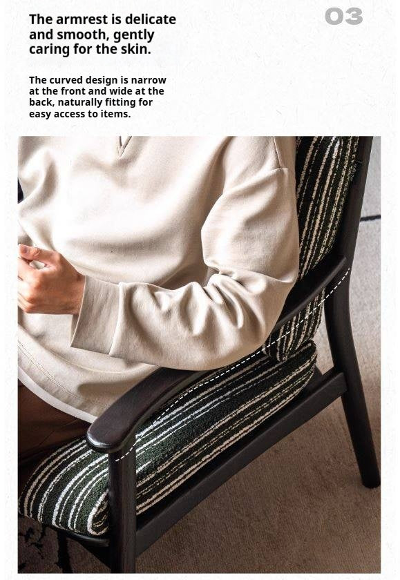 Ash Solid Wood Antique Style Soft Armchair