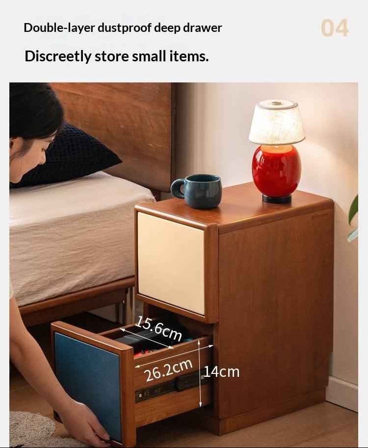 Poplar Solid Wood Nightstand Bauhaus Style