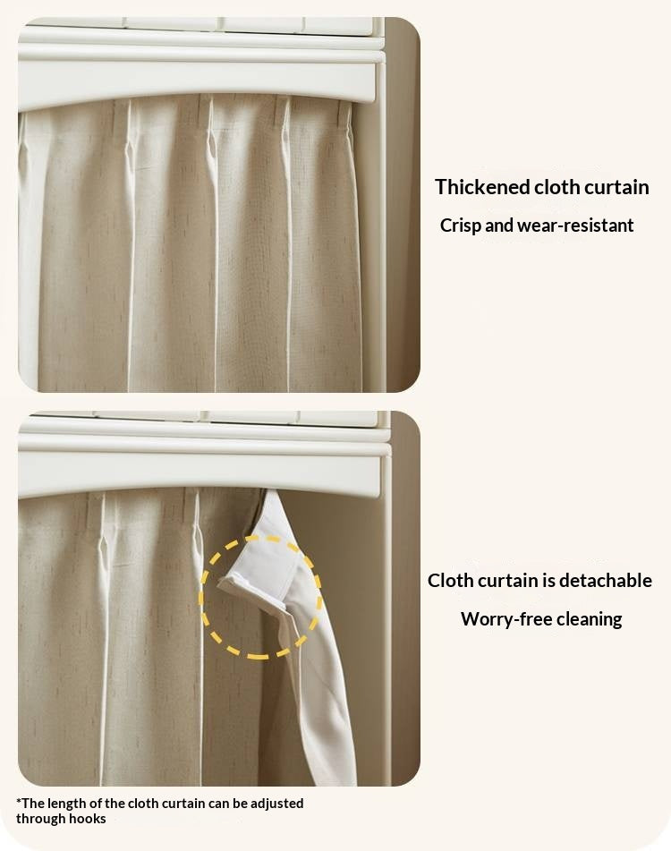 Solid Rubberwood Children's Wardrobe Combination