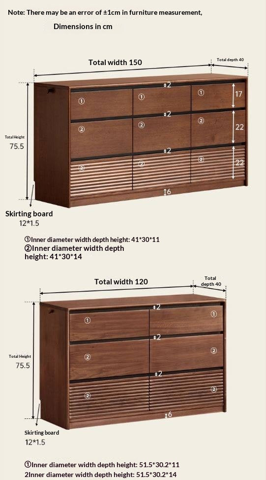 Solid Longan Hardwood Chest of Drawers