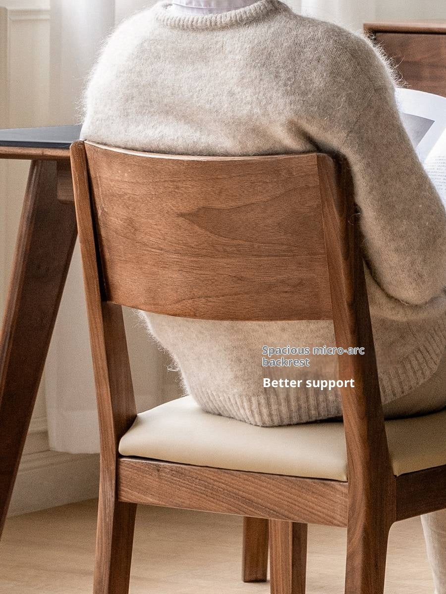 Set 4 pcs Black Walnut, Oak, Solid Rubberwood Dining Soft Chair