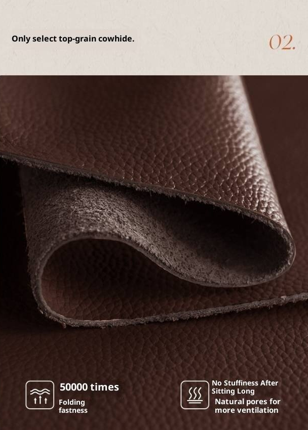 Luxury Genuine Leather Soft Backrest Bed, American Retro Style