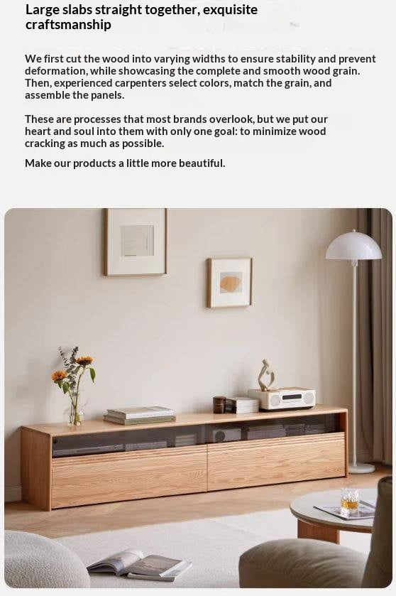 Black Walnut, Oak, Cherry Solid Wood TV Stand Floor Cabinet