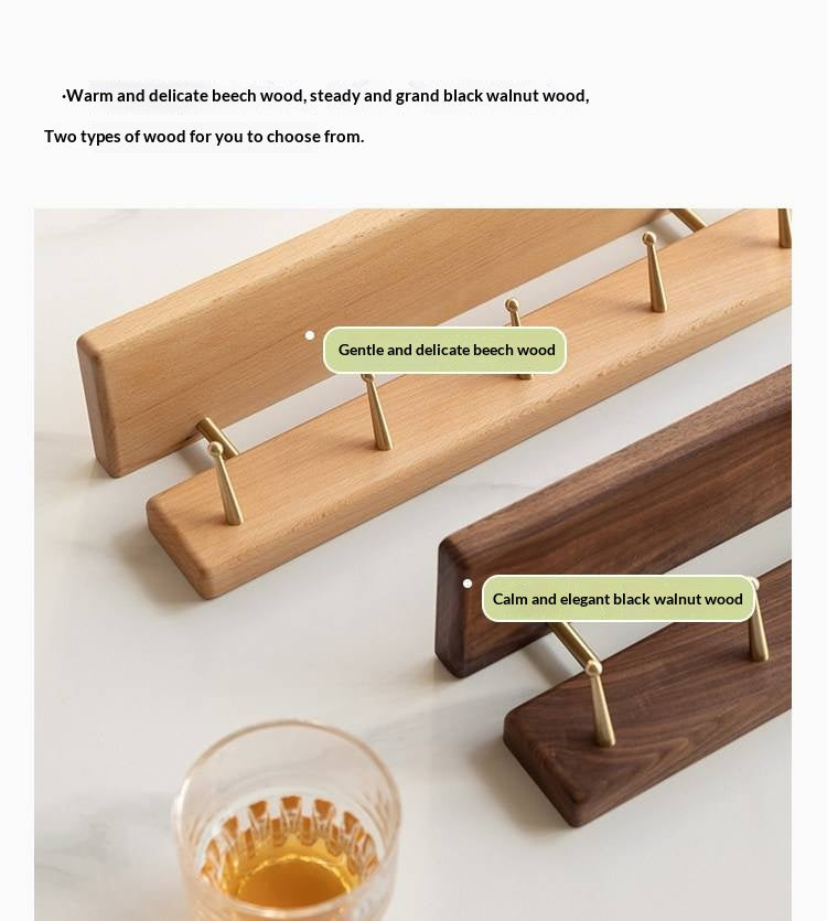 Black Walnut, Beech Solid Wood Wall Shelf