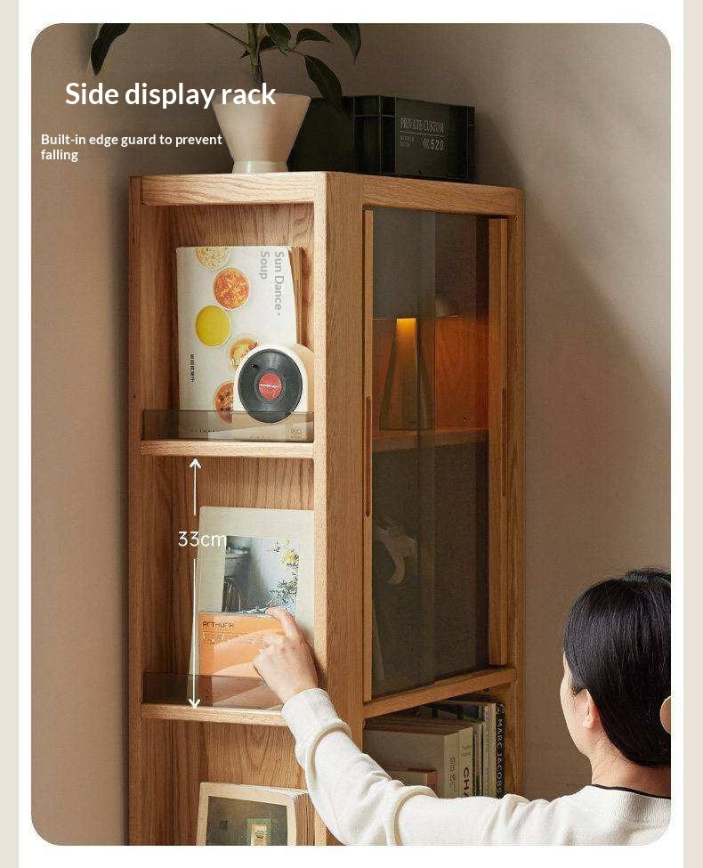 Oak Solid Wood Computer Desk with Integrated Frame and Minimalist Design