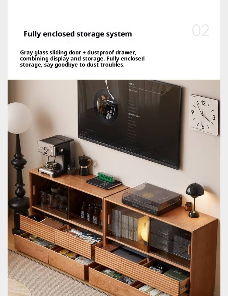 Cherry Solid Wood Floor Standing Bookcase