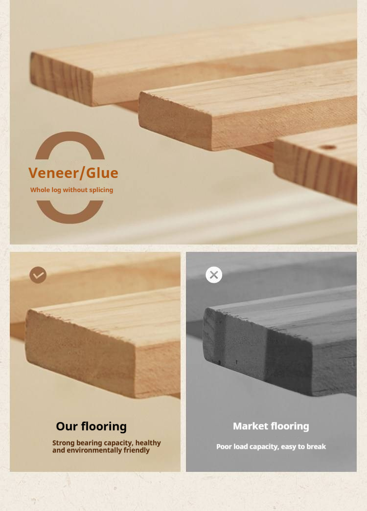 Birch Solid Wood Bed — French Retro Style, Large Slab Design, Mid-Range Style