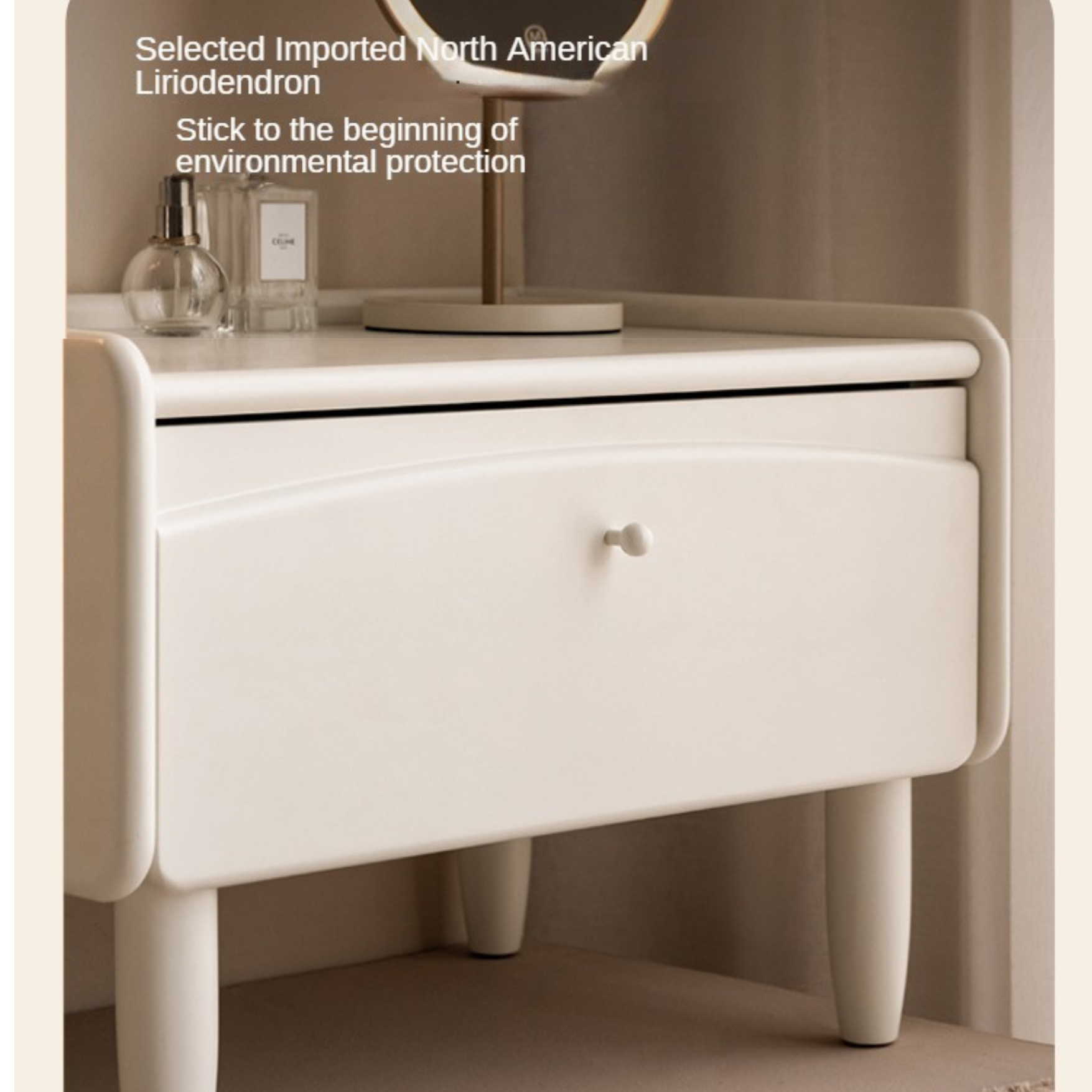 Poplar Solid Wood Cream Style Dressing Table,