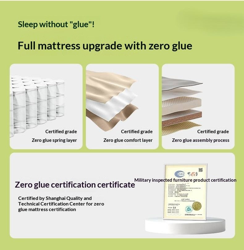 Glue-Free Mattress Made Of Imported Natural Latex, With Air Fiber Filling And Spring Support, A Soft Mattress For Back Protection 24 cm