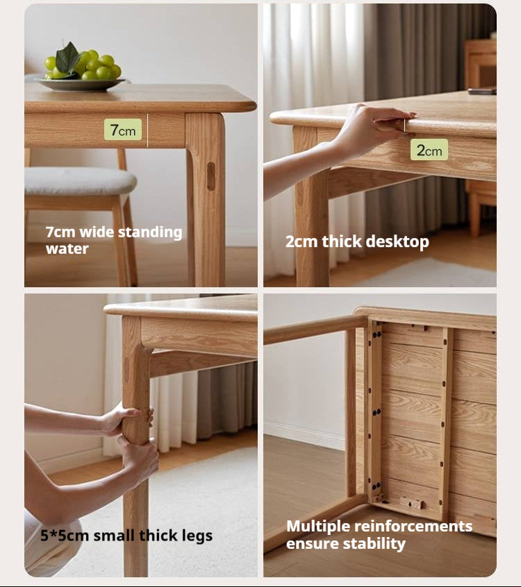 Oak Solid Wood Modern Minimalist Long Dining Table