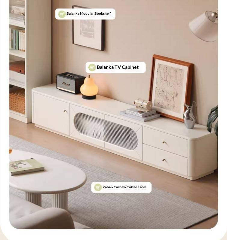 Solid RubberWood TV Cabinet Floor-Standing Low Cabinet.