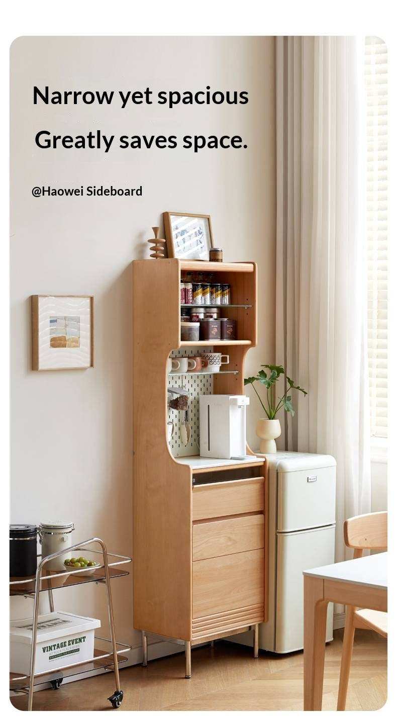 Beech Solid Wood Rock Board Dining Sideboard