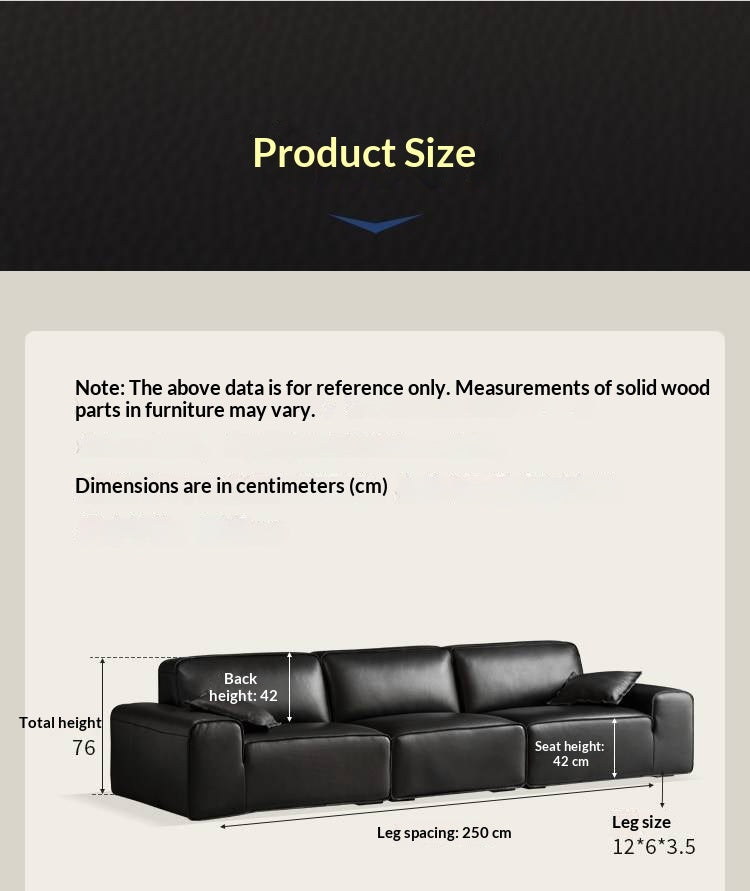 Full Grain Genuine Leather Sofa Contemporary Couch
