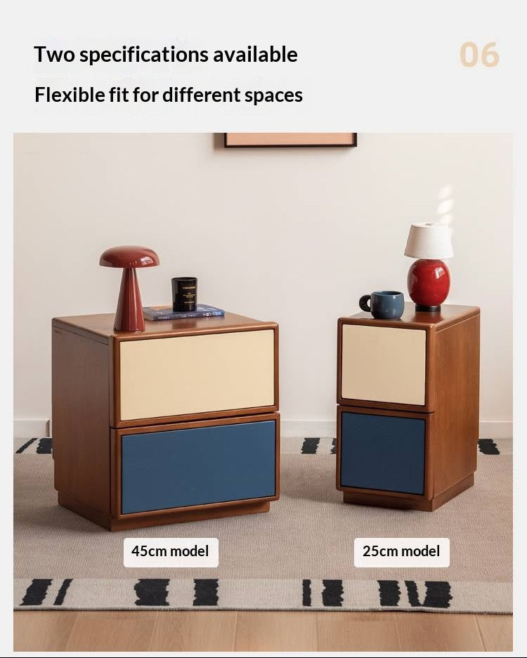 Poplar Solid Wood Nightstand Bauhaus Style