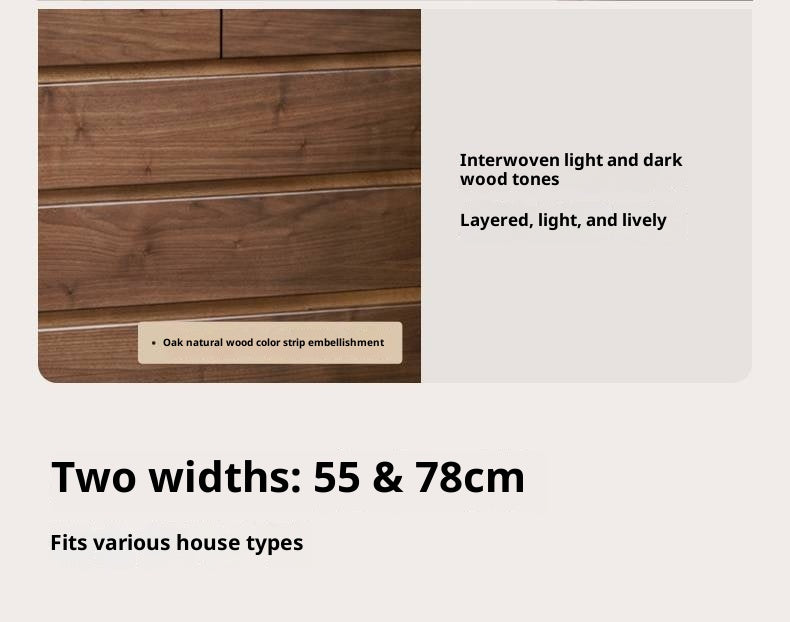 Black Walnut Solid Wood Italian Light Luxury Side Cabinet