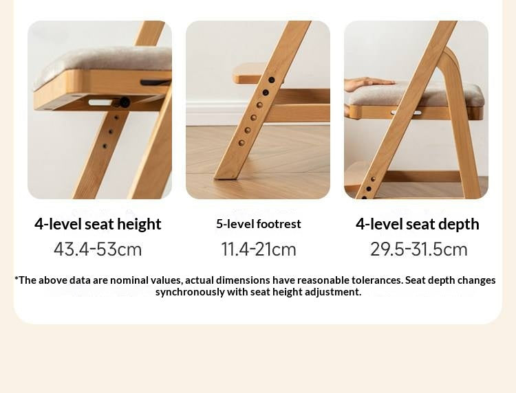 Beech Solid Wood Adjustable Kids Lift Chair