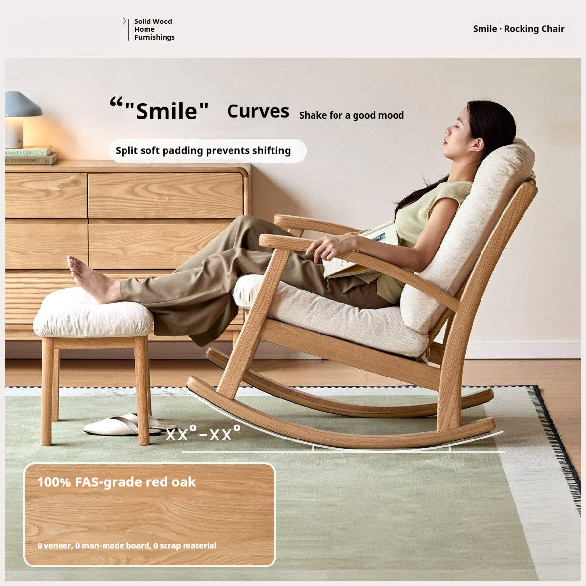Oak Solid Wood Rocking Chair