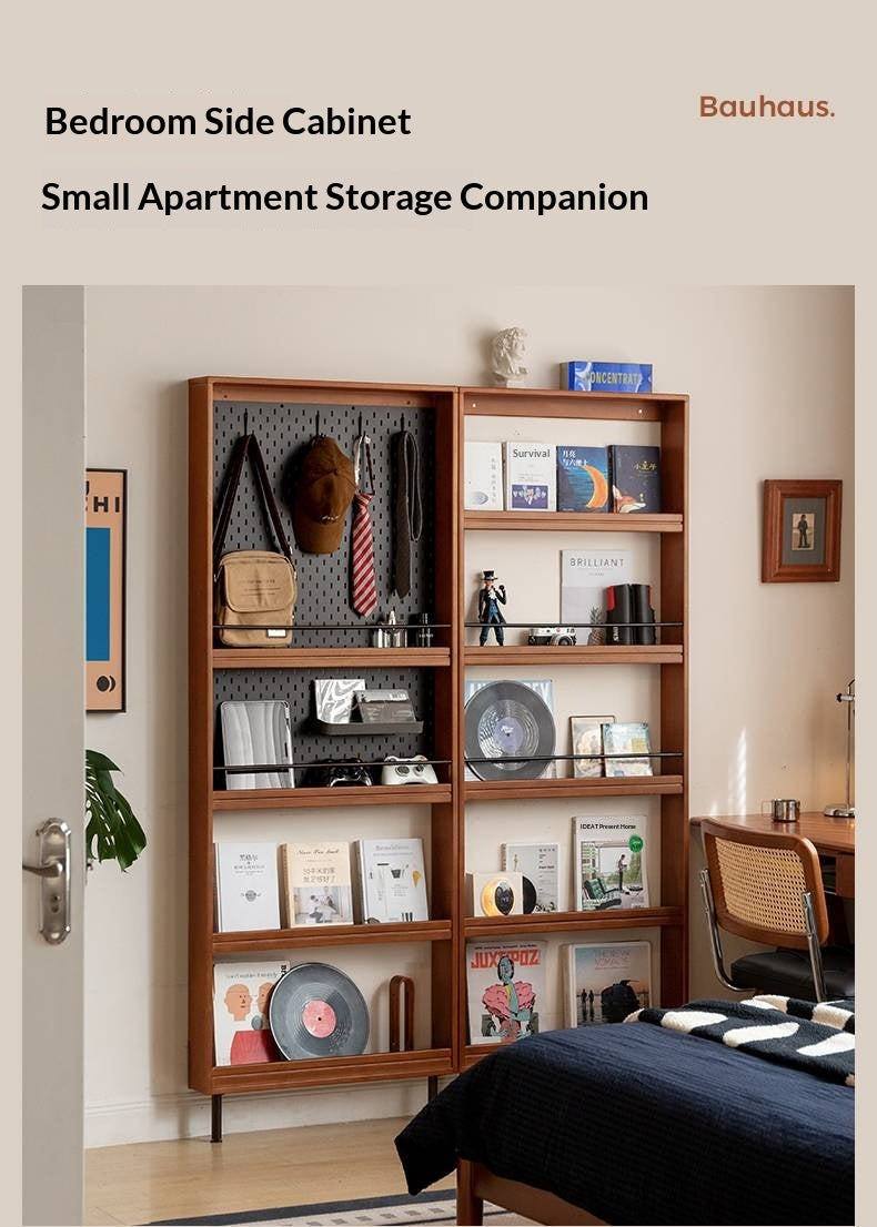 Solid Rubberwood Vintage Style Ultra-Thin Bookshelf