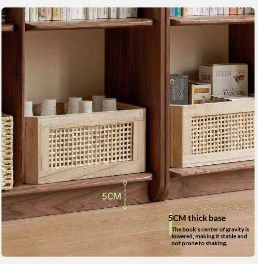 Sandalwood, Black Walnut Solid Wood Bookshelf Shelf Free Lattice Combination
