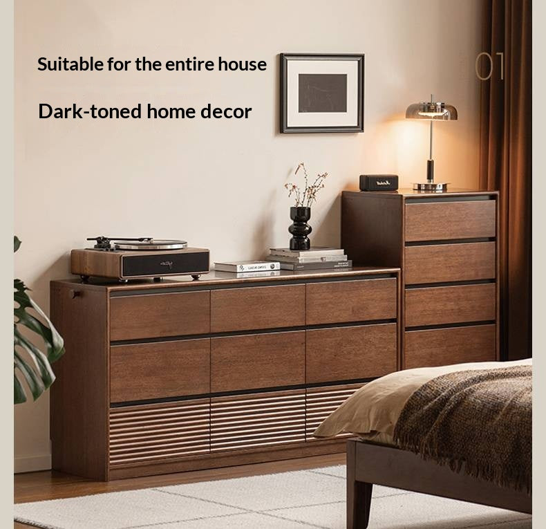 Solid Longan Hardwood Chest of Drawers