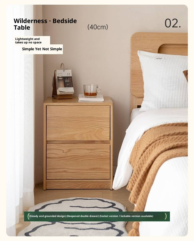 Oak, Ash, Beech Solid Wood Modern Simple Nightstand