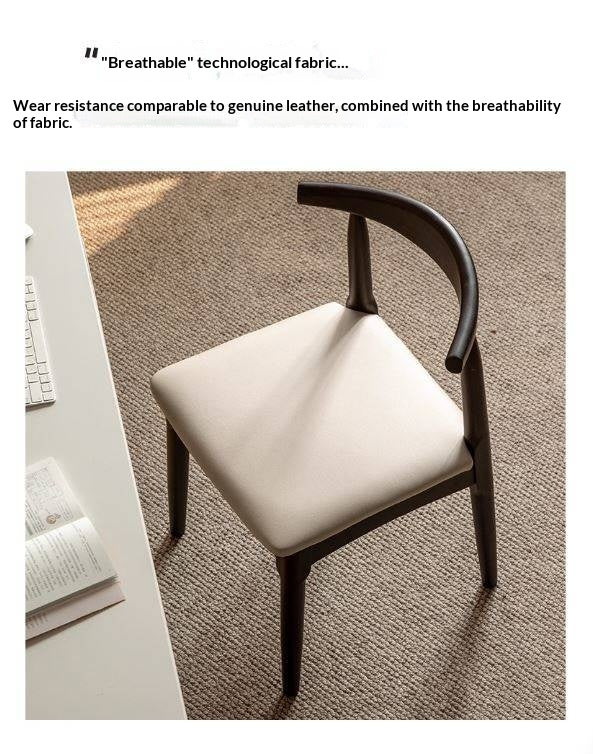 Set 4 pcs White Ash Solid Wood Horn Presidential Chair