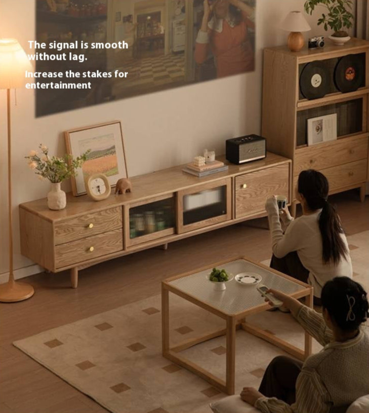 Ash Solid Wood Modern TV Cabinet