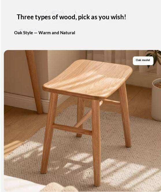 Black Walnut, Ash, White Ash, Oak, Sandalwood Solid Wood Makeup Stool