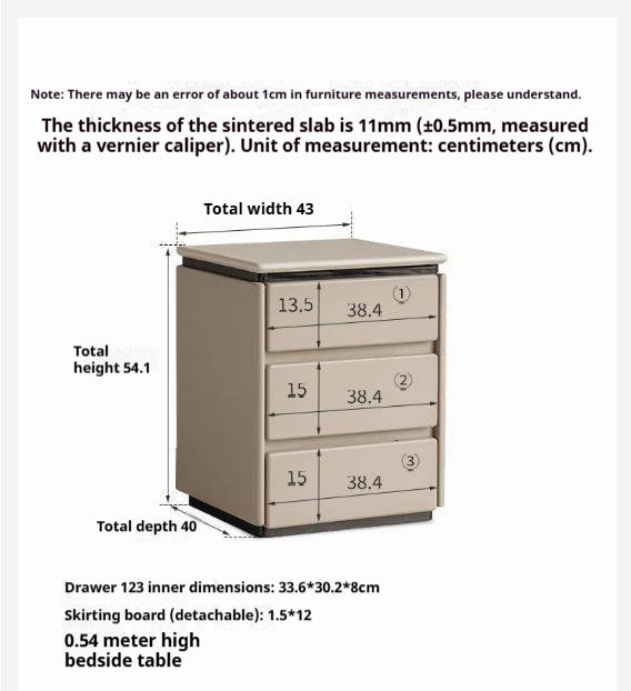 Solid RubberWood Gray Nightstand with Metal Legs