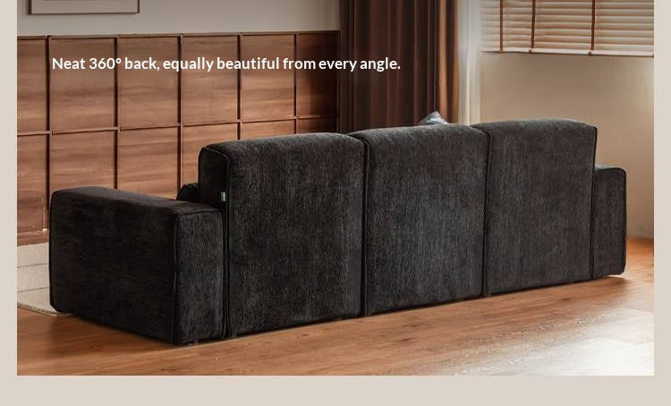 Chenille Tofu Block Sofa – Modern Casual Fully Removable Washable