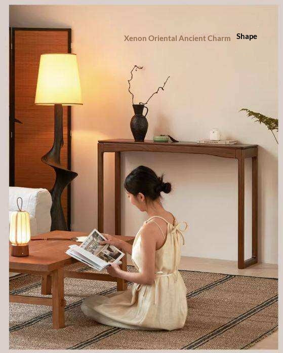 Oak Solid Wood Console Table, Entryway Bench